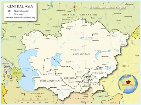 Figure 1: Map of Central Asia